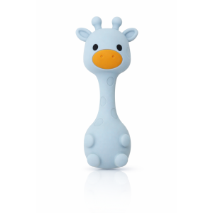 MuyPetit Sonajero de silicona para bebé - Jirafa Stick Azul