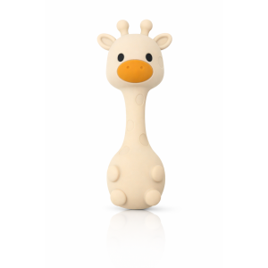 MuyPetit Sonajero de silicona para bebé - Jirafa Stick Beige