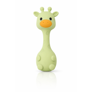MuyPetit Sonajero de silicona para bebé - Jirafa Stick Verde